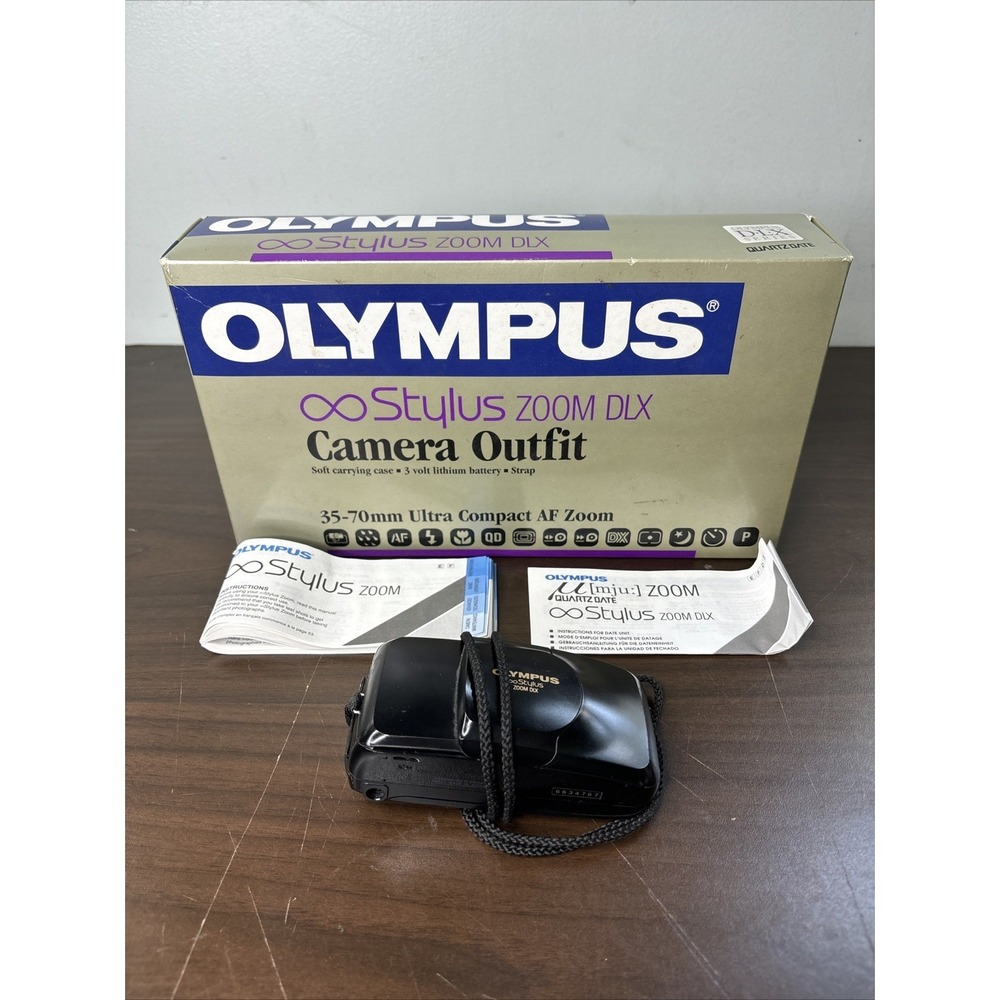Olympus Infinity Stylus ZOOM DLX Quartz Date, Weatherproof 35mm Camera UNTESTED